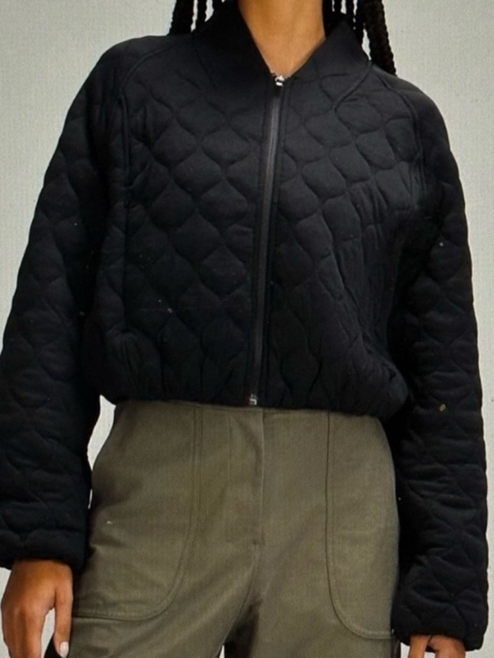 LuLuLemon Quilted Bomber Jacket in Black Size 6